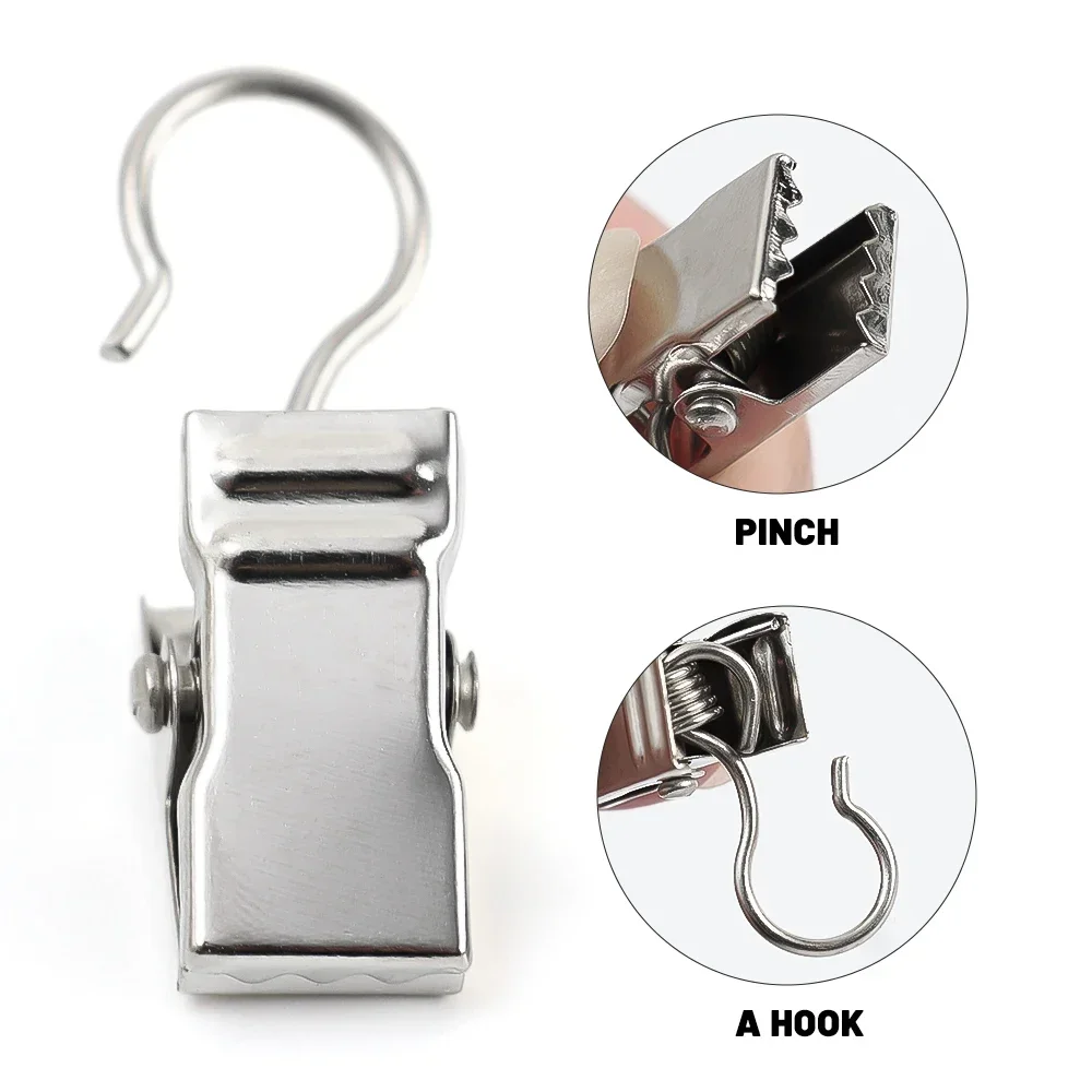 10 Pezzi Morsetto Ganci Argento Acciaio Inox Clip Tenda Coccodrillo Clip Metallo Coccodrillo Clip Doccia Ganci Tenda Clip Asciugamano Clip Tenda Per Camera Da Letto, Bagno, Decorazione Della Casa : Amazon.it: Fai Da Te