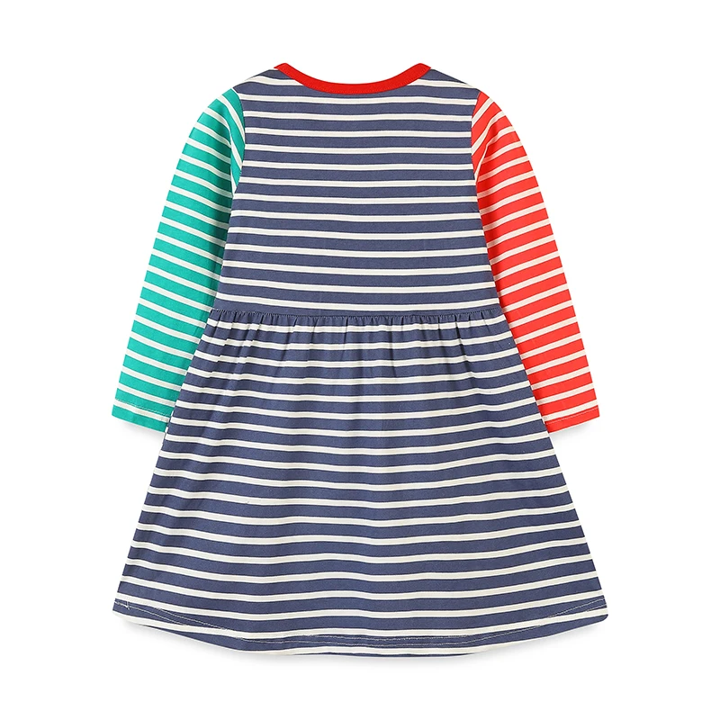 Girls Dress Christmas Animals Dogs Rabbit Kids Long Sleeves Dress Cotton Girl Clothes Winter Children's Clothing