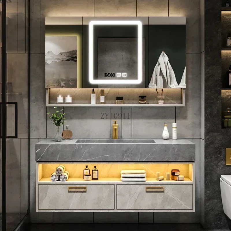 Bathroom Furniture Solid Wood Cabinet With Sink Wash Basin With And Mirror Vanity Toilet Simple Modern Washbasin
