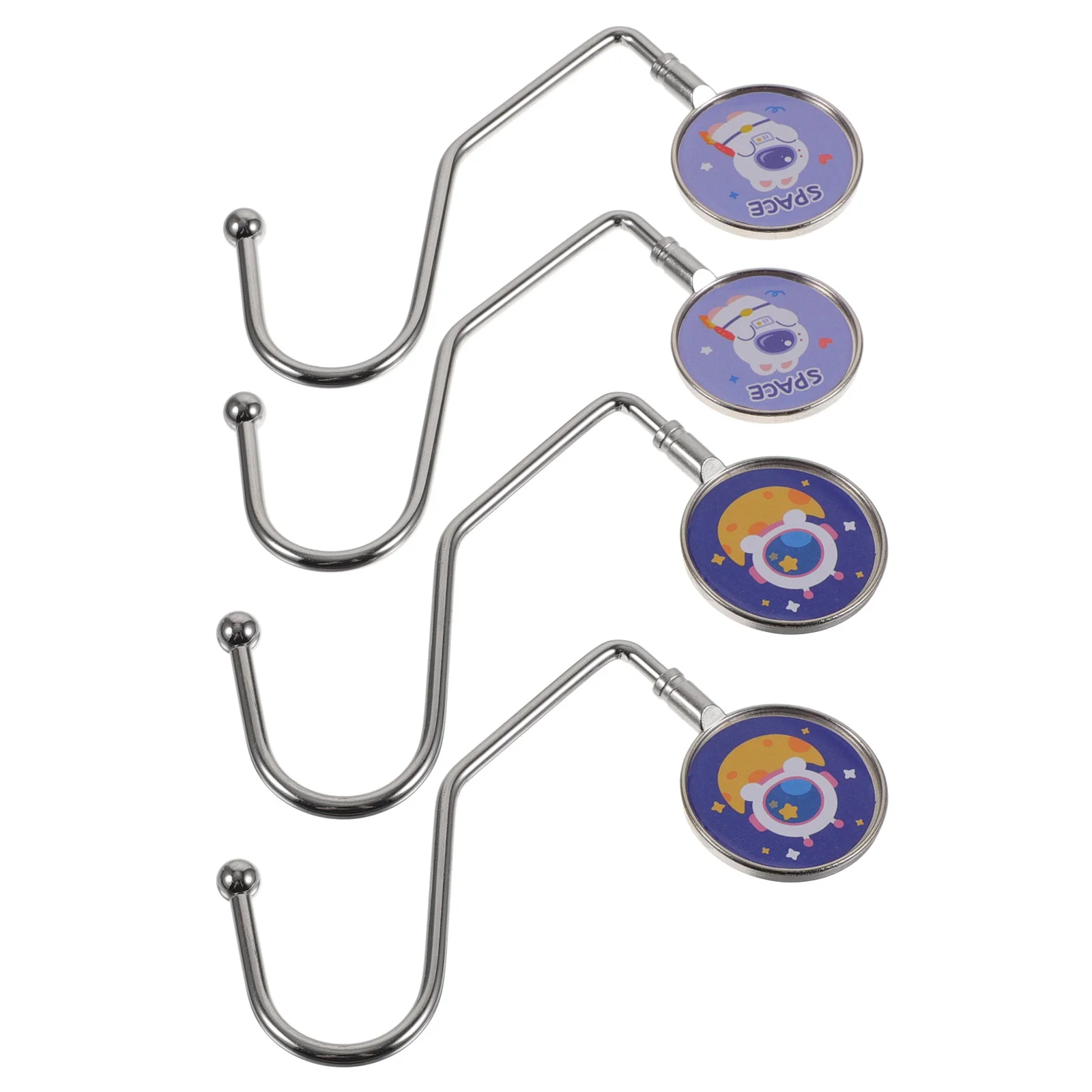 

4 Pcs Student Desktop Bag Hanging Tool Office Punch-free Hook Cute Removable 4pcs Packaged Metal Wallets Hanger Table Handbag