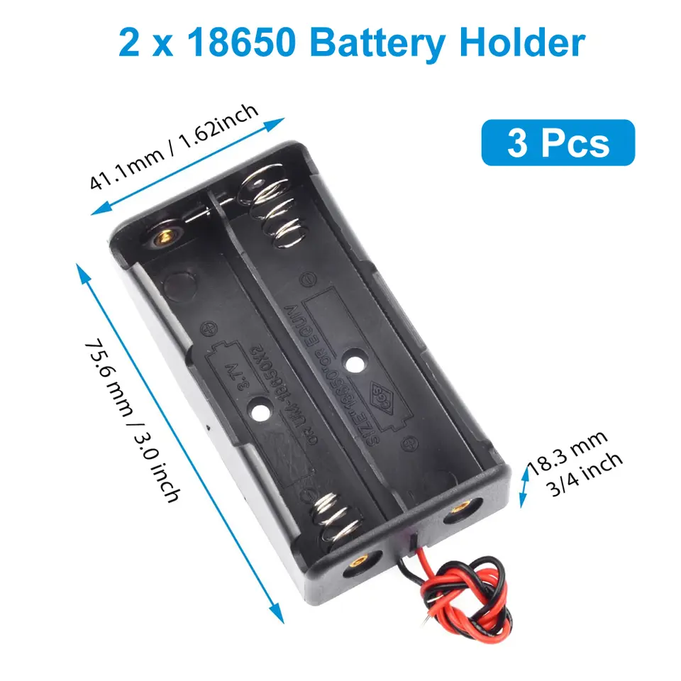 3pcs 18650 Battery Holder with Wire 3.7V,7.4V, 11.1V, 14.8V 18650 Battery Holder Box for Battery storage charging image 8