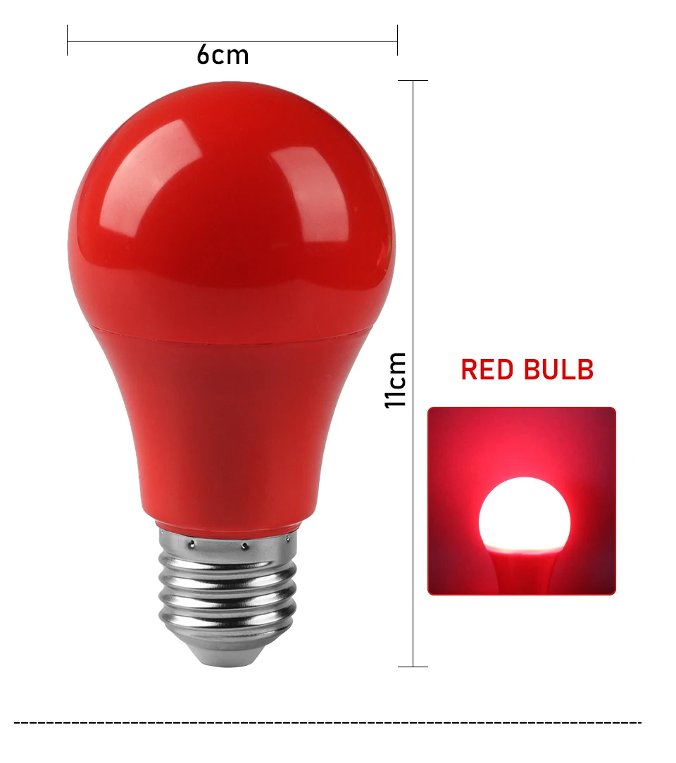 decoração de Natal, festa de família, luz de 7 cores, E27, B22, 8W, A60