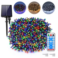 Guirlande solaire d'extérieur étanche de 100 à 10M, grand panneau solaire, lampe à Charge rapide pour décoration de jardin de fête de noël 1