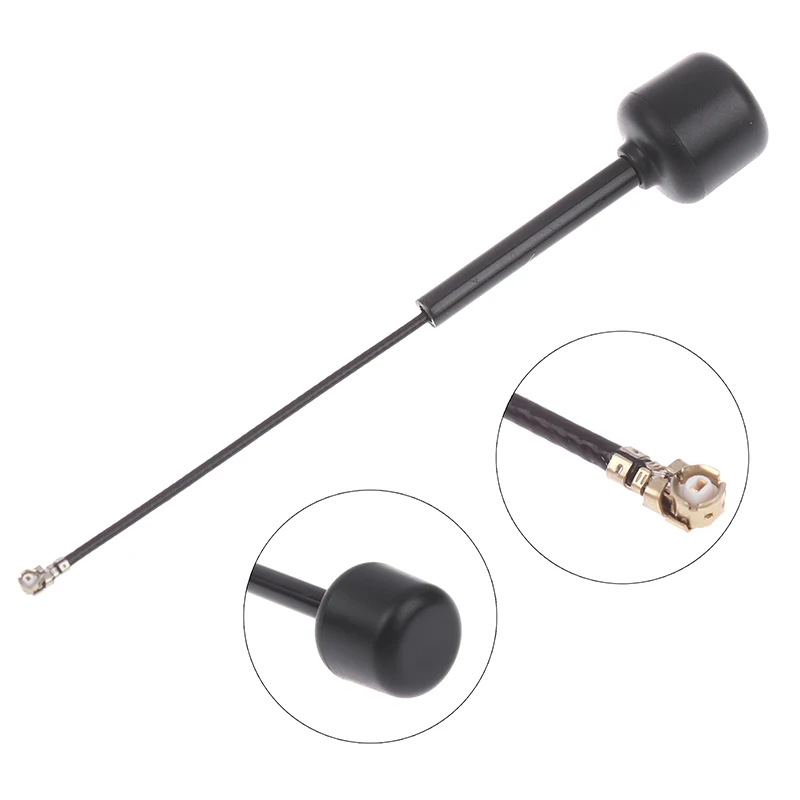 Antenne omnidirectionnelle Walksnail Avatar VTX V2 5.8GHz LHCP montée sur un drone FPV, design compact avec connecteur IPEX.