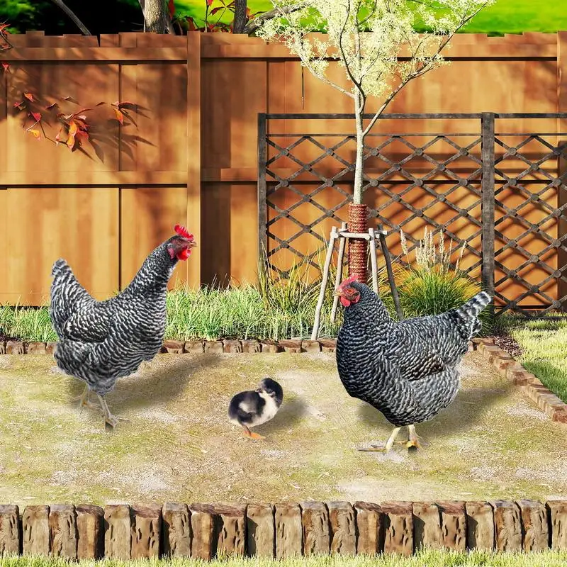 Chicken Stakes Set Chicken Garden Art 3X Weather-Resistant Iron Hen Chicks Spikes For Landscape Easter Kitchen Lawn