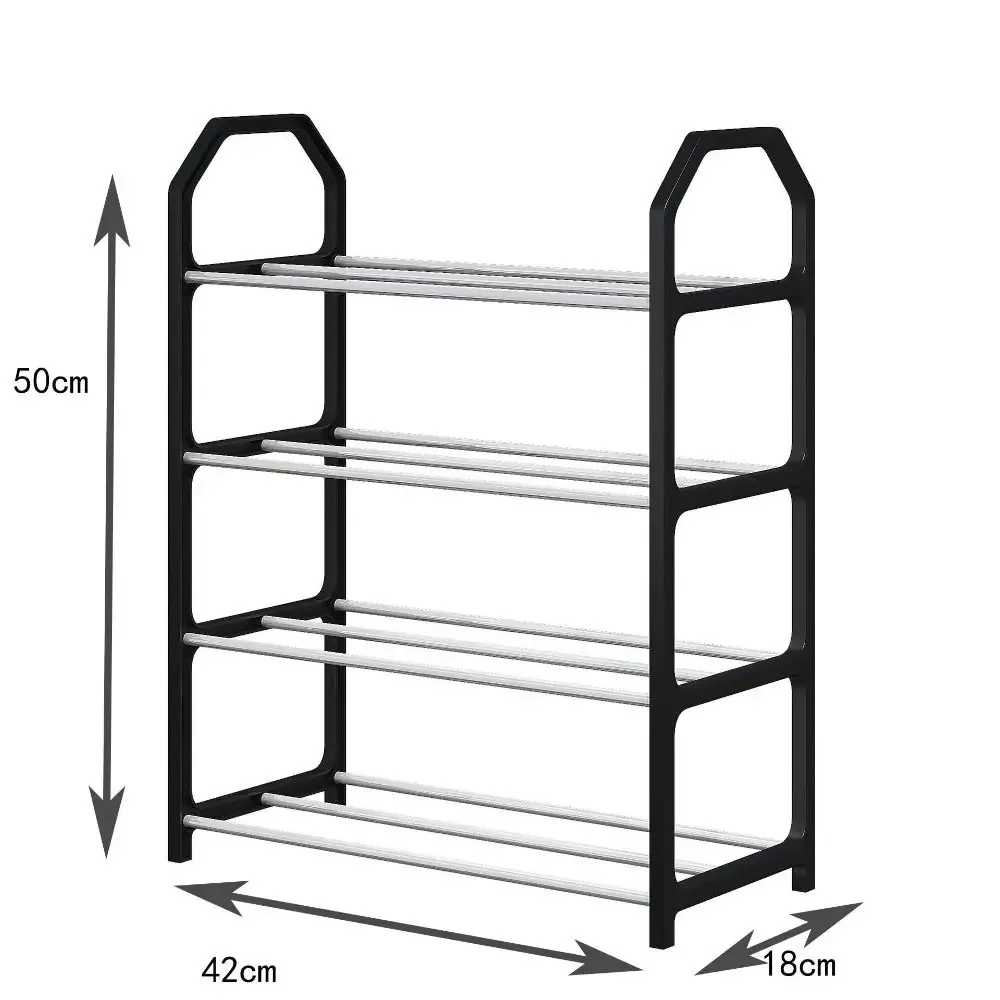 Simple Shoe Rack Metal Shoes Shelf Footwear Shoe Rack Living Room Space Saving Shoes Organizer Stand Holder Black Shelf shoe organizer shoe rack