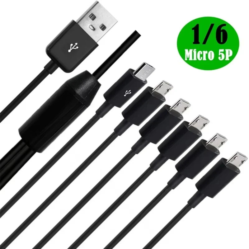 6-in-1 Multi-Device Charging Cable with Micro USB and Type C Connectors