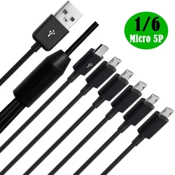 6 - in - 1 Multi - Device Charging Cable with Micro USB and Type C Connectors - 0.5m (Usb to 6 micro)