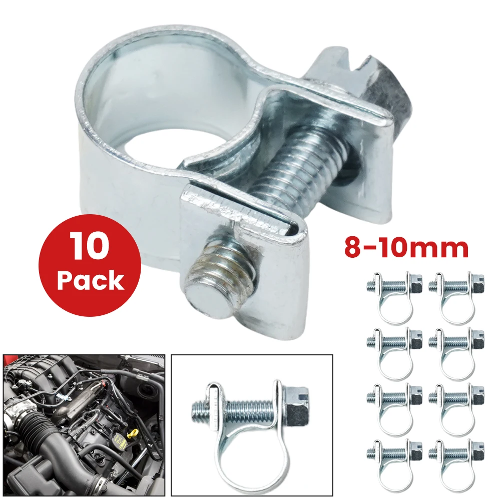 

10pcs Mini Fuel Pipe Hose Clamp For Sealing Hoses Pipes Cables Prevent Fluid Loss Anti-rust Galvanized Carbon Steel Hardware