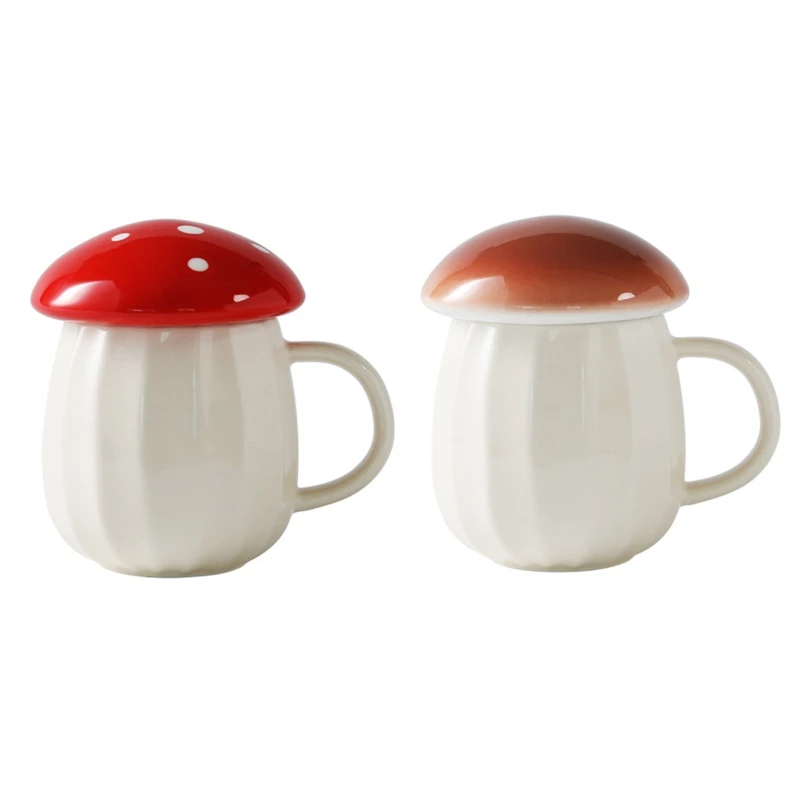 

2024 New Ceramic Coffee Mug with Lid Mushroom Decor Coffee Cup Cute Mushroom Stuff Home Gift Easy to Use and Clean Smooth Edges