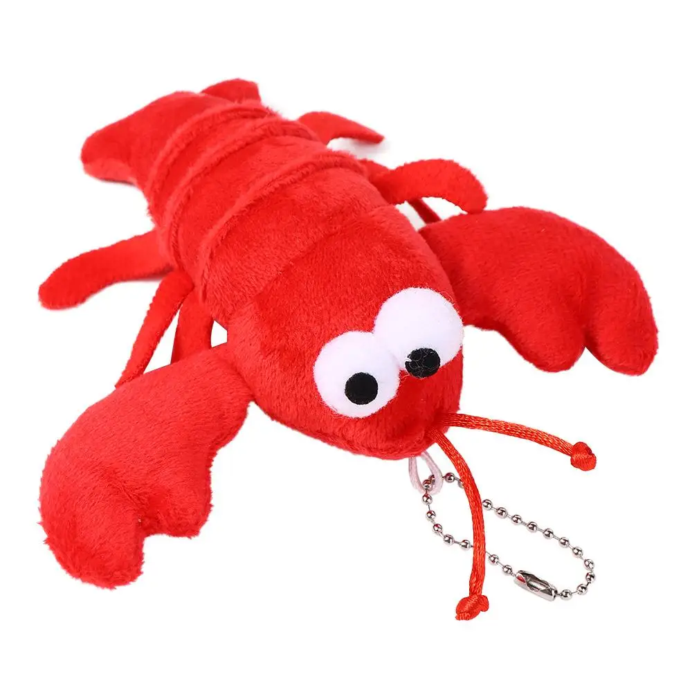 14*17cm Cute Car Key Accessories Red Lobster Stuffed Animal Crayfish Keyring Plush Toy Keychains Bag Pendant Stuffed Keychain