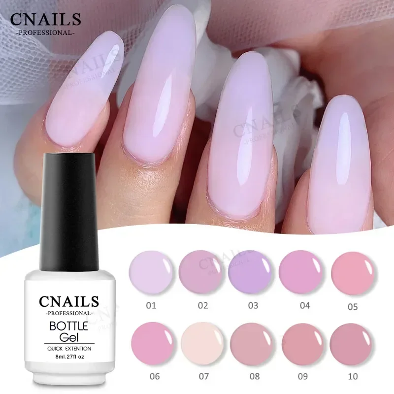 Regular Base Coat Gel Extension Nail Art Rubber UV Gel Soak Off Varnish Semi Permanent Glitter Nude Pink Nail Polish 8ml