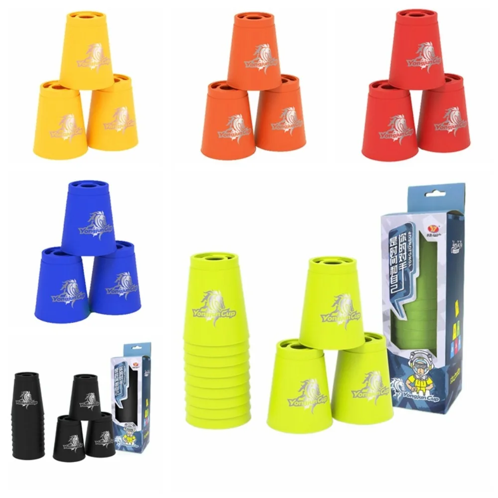 

12pcs/set Folding Cup Quick Stacks Cups Cups Colorful Sport Flying Racing Cup Educational Toy Plastic Sport Stacking Cups