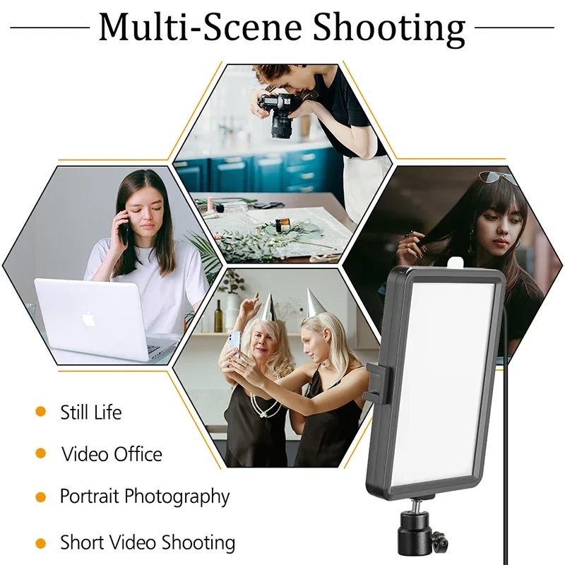 Dimmable LED Video Light Panel for Live Streaming Photography