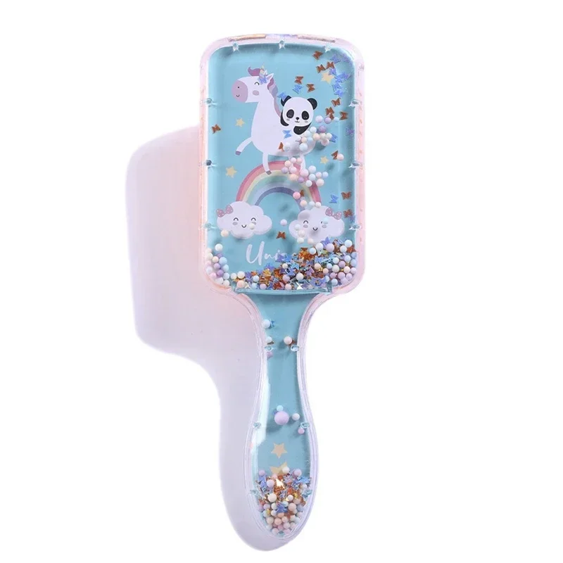 Cartoon Rainbow Panda Hair Brush Air Cushion Comb Head Massager Hair Comb Kids Plastic Hair Brush for Girls Baby Hair Care Tools images - 6