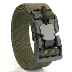 Enhanced Product Title:  
Tactical Nylon Belt with Magnetic Quick Release Buckle (Green)