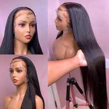 Perruque Lace Closure Wig Remy brésilienne naturelle, cheveux lisses, 4x4x1, densité 150, pour femmes