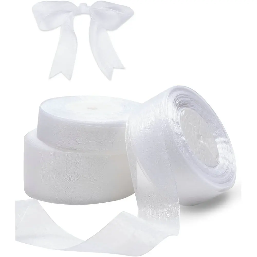 Nastro Di Organza Rosa 2 Cm X 45 Metri - Rotolo Per Confezioni Regalo, Decorazioni Matrimoniali, Fiocchi E Artigianato Fai Da Te