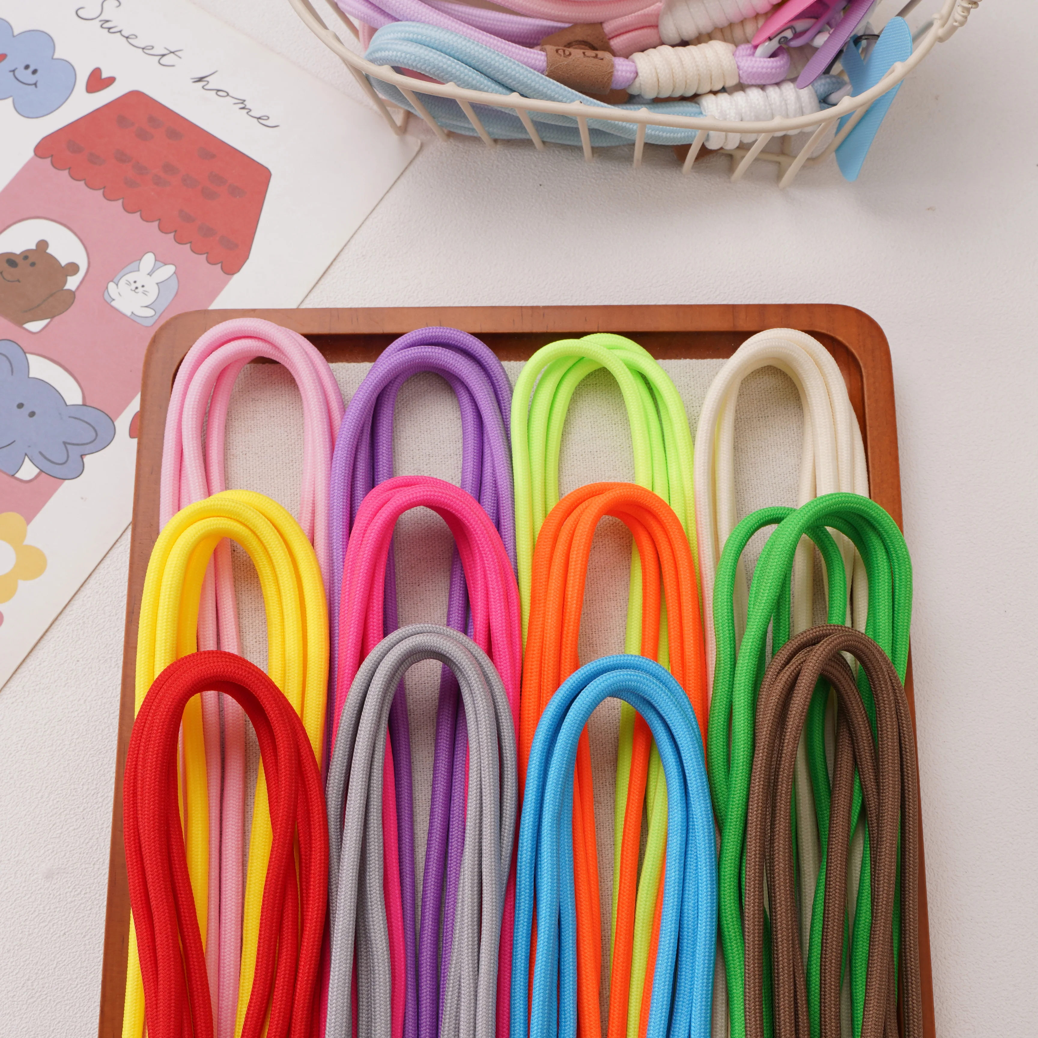 Vibrant 5mm Braided Polyester Rope for DIY Crafts and Home Sewing