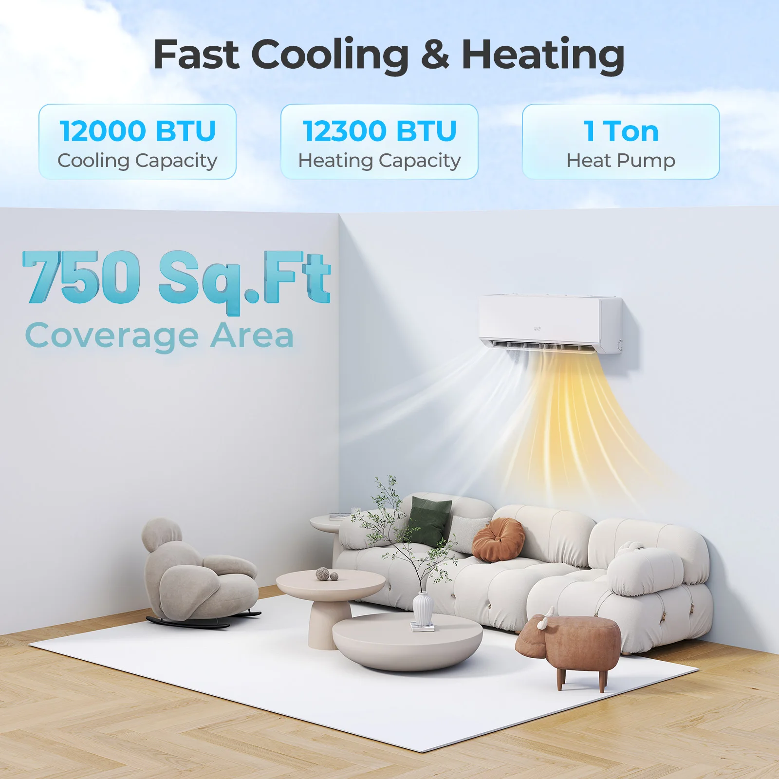 18000 BTU Mini Split Air Conditioner & Heater 25 SEER2 208-230V AC Unit 5