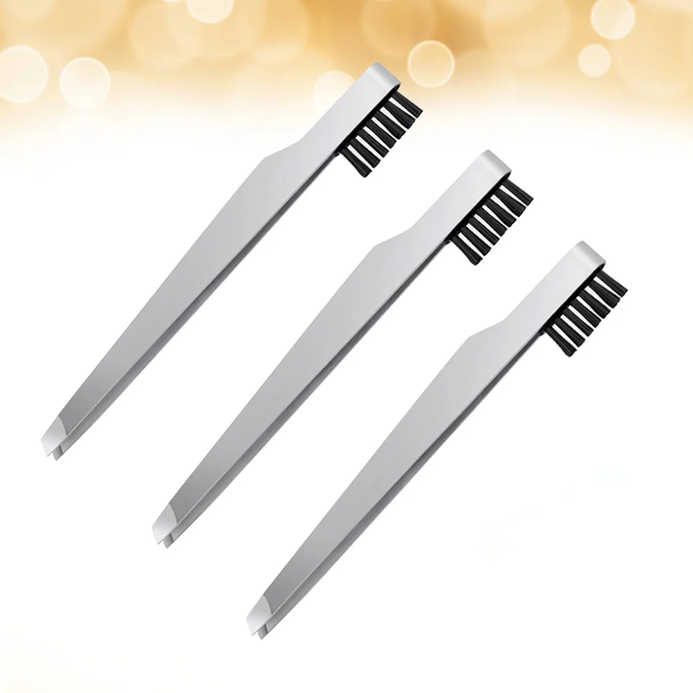 3 PCS Bevel Angle Eyebrow Clamps Make up Stainless Steel Tweezers Tool 5