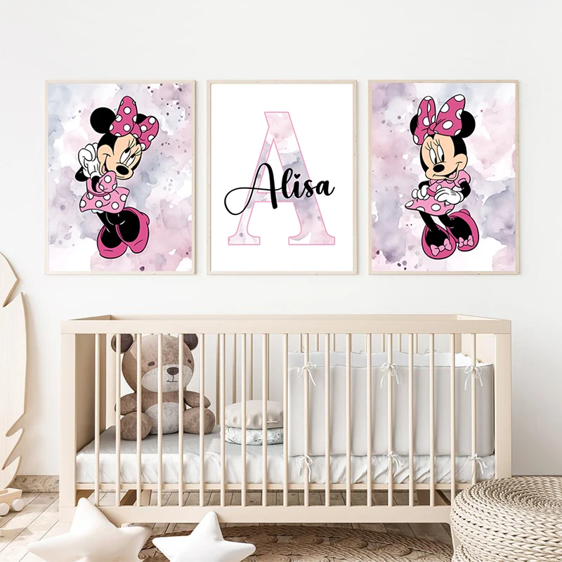 Tableaux Minnie Mouse Personnalisé Alisa pour Chambre Bébé Fille