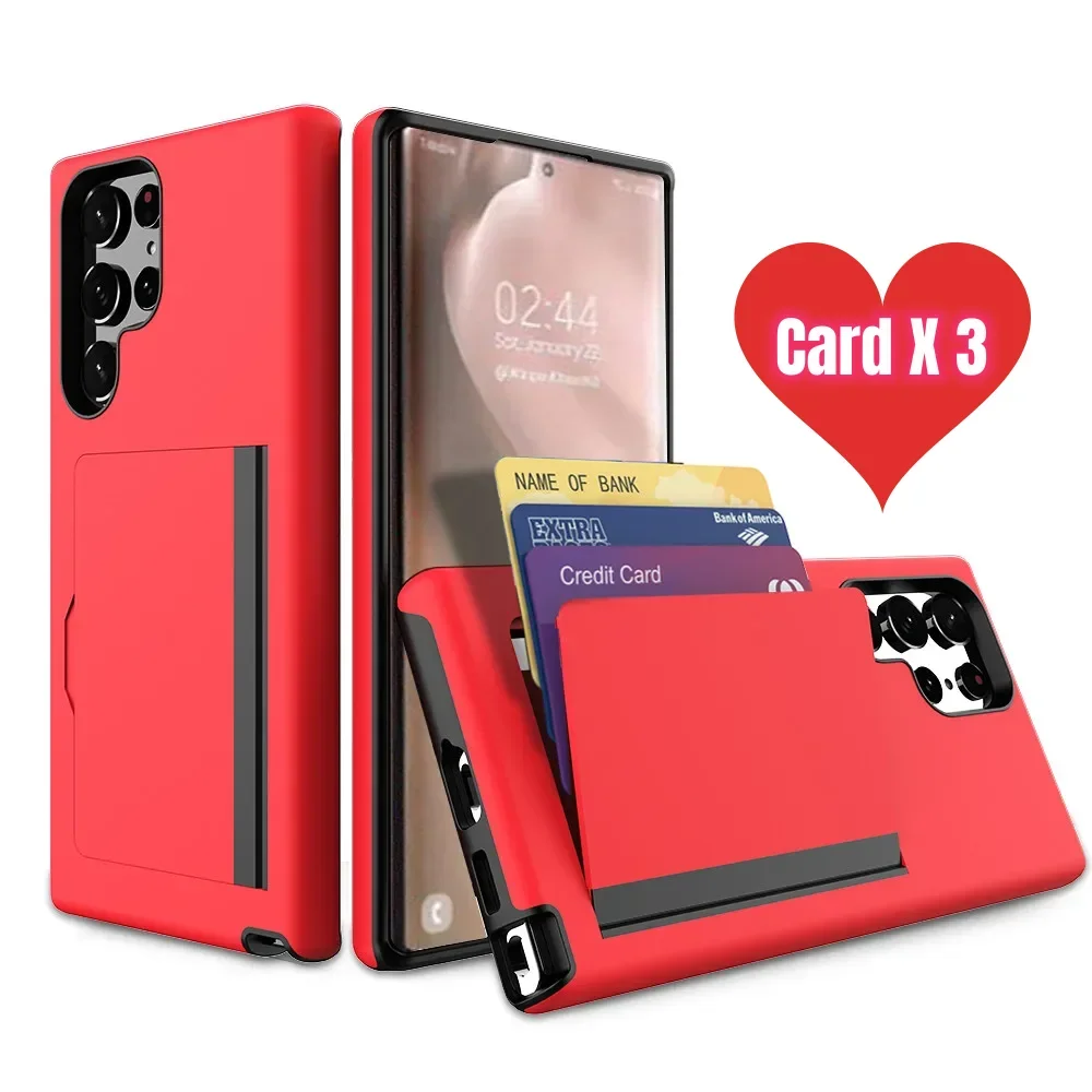 Custodia Color Caramella Per Samsung Galaxy S23 Ultra S24 Plus Capa Armor Card Slot Cover Per Samsung S23 Fe S24 Ultra S23 + S24 + Funda