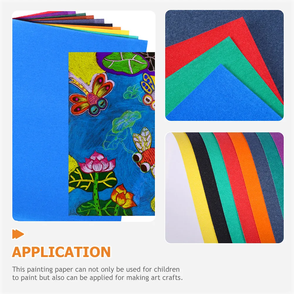 어린이를위한 10Pcs 컬러 사포 시트 그림 그리기 미술 공예 조기 색상 학습 창의적 사고 개발 재미