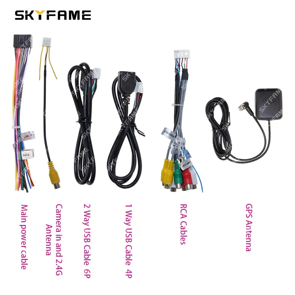 Audio Cable Car Wire Cable Adapter Audio Speaker Cable Car Stereo Accessories Audio Signal Cable Audio Speaker Wiring Kit Electronic Wire Cable Electrical Wire Cable Car Head Unit Wire Harness Kit For Car Android RCA Cable GPS 4G Antenna Reversing Line USB Microphone SIM Card Slot