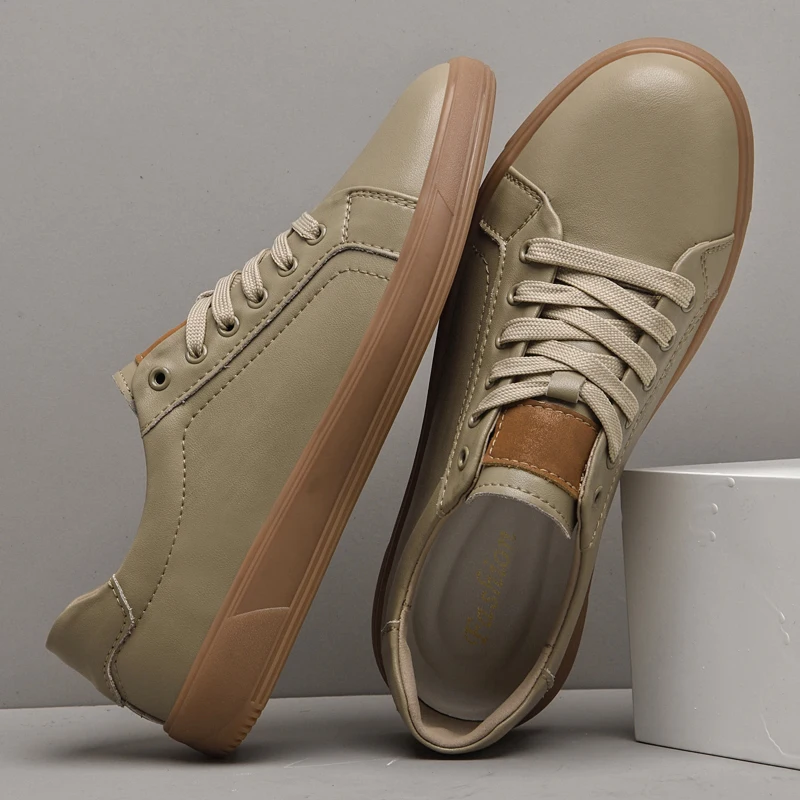 Genuine Leather Men's Shoes Business Versatile Casual Shoes Comfortable Walking Sneakers Leisure Walk Male Skateboard Footwear