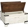 Wystfield Farmhouse Square Storage Coffee Table with Hinged Lift Top, Distressed White 4