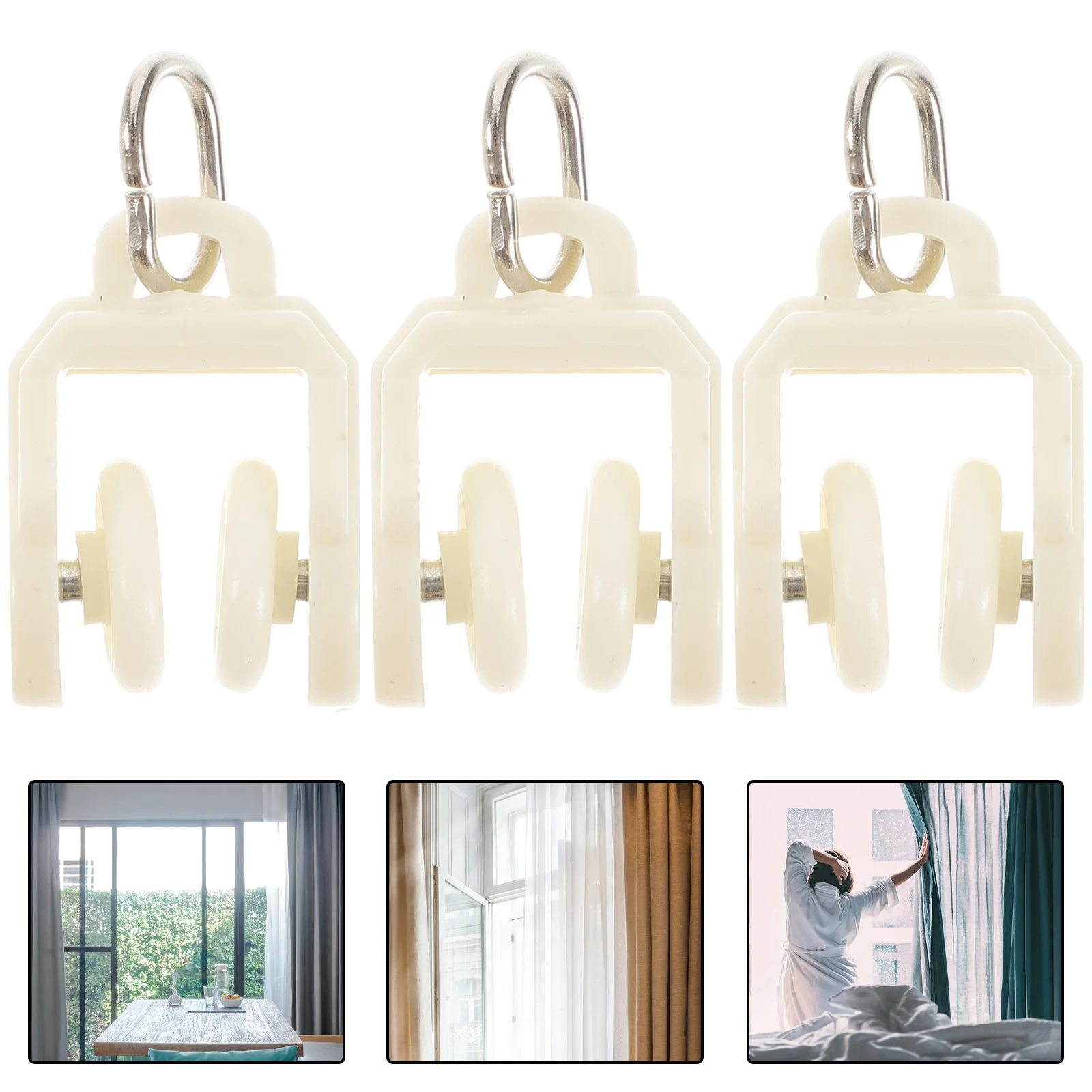 

50pcs Curtain Track Pulley Sliding Wheel Curtain Track Glider Curtain Fitting