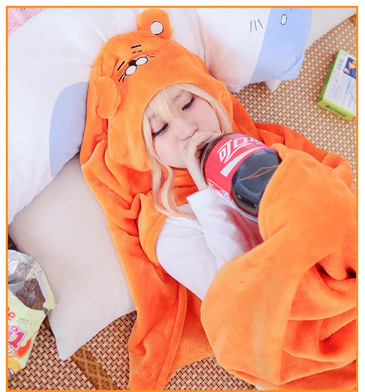 

High Quality Himouto! Umaru-chan Cloak Anime Umaru chan Doma Umaru Cosplay Costume Flannels Cloaks Blanket Soft Cap Hoodies