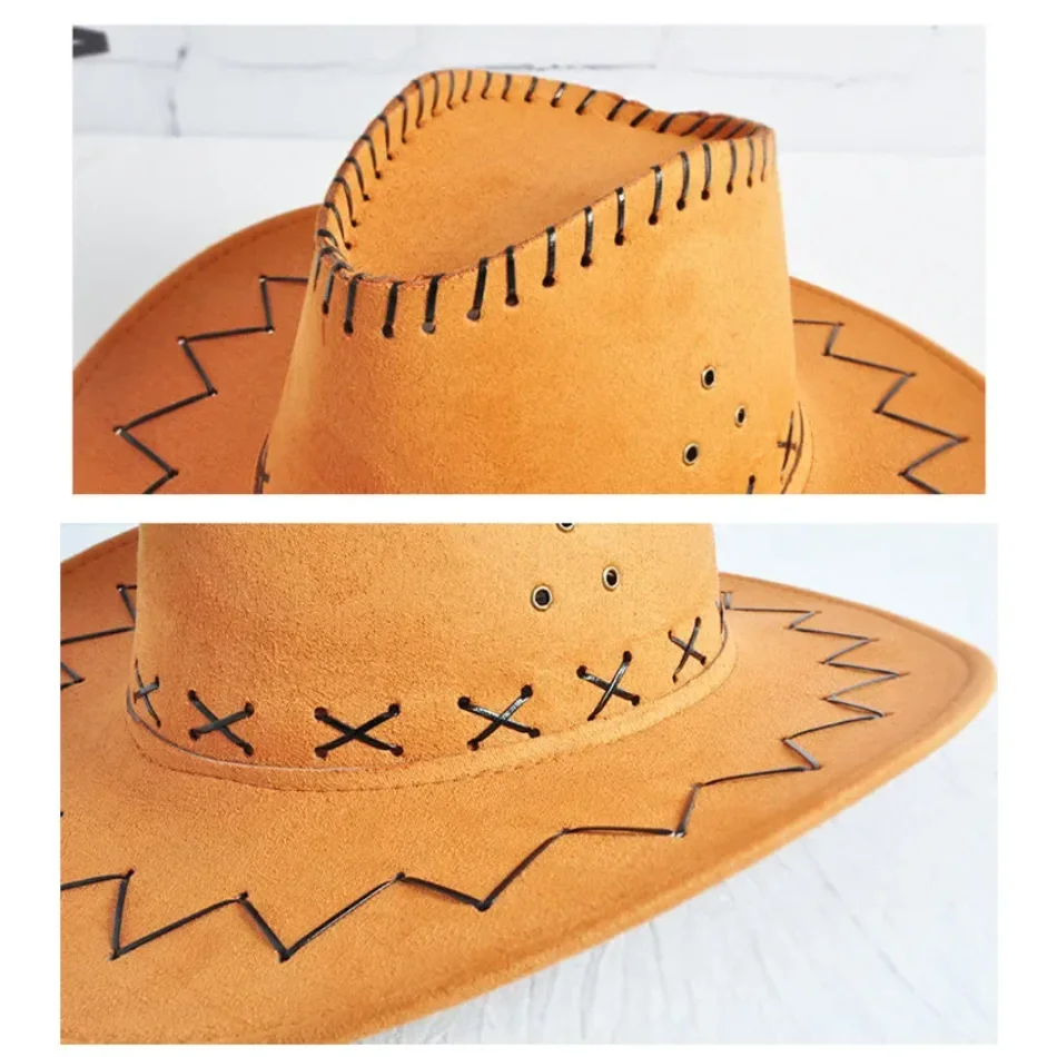 Men's and Women's Cattle Sun Hats Grassland Wide Brimmed Hats Western Cowboy Hats Large Brims, Xinjiang Top Hats Suede