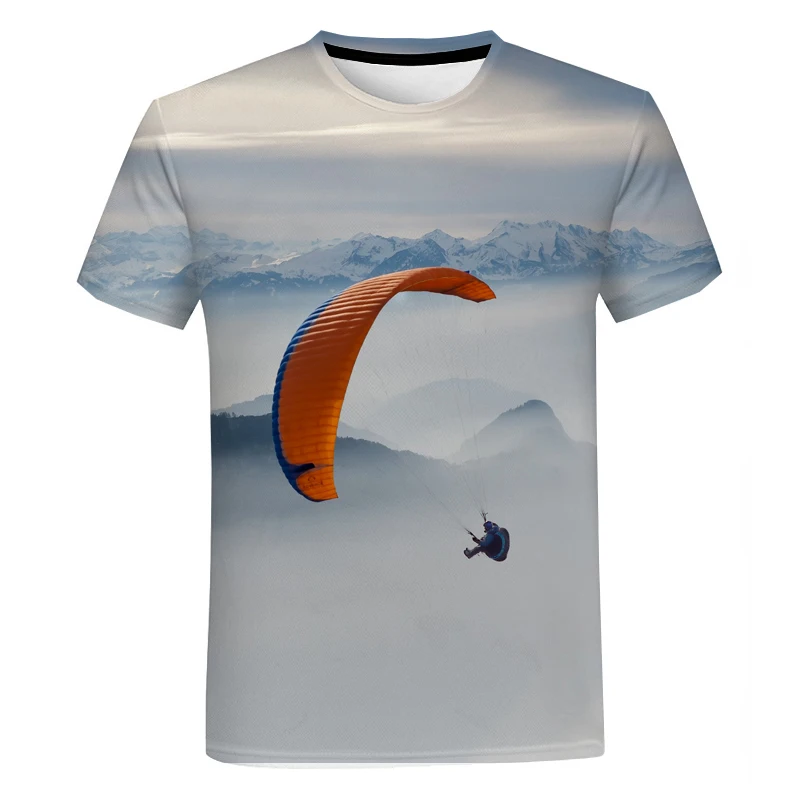 

Extreme Sport Paragliding 3D Print Anime T Shirt Summer Fashion Style Men Clothes T-Shirts Harajuku O-neck Oversized Tees Tops