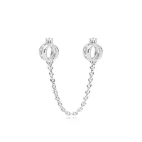 New 925 Sterling Silver Plated Buttefly Daisy Safety Chain Bead Suitable For Ladies Original DIY Bracelet Gift Jewelry Charm 2