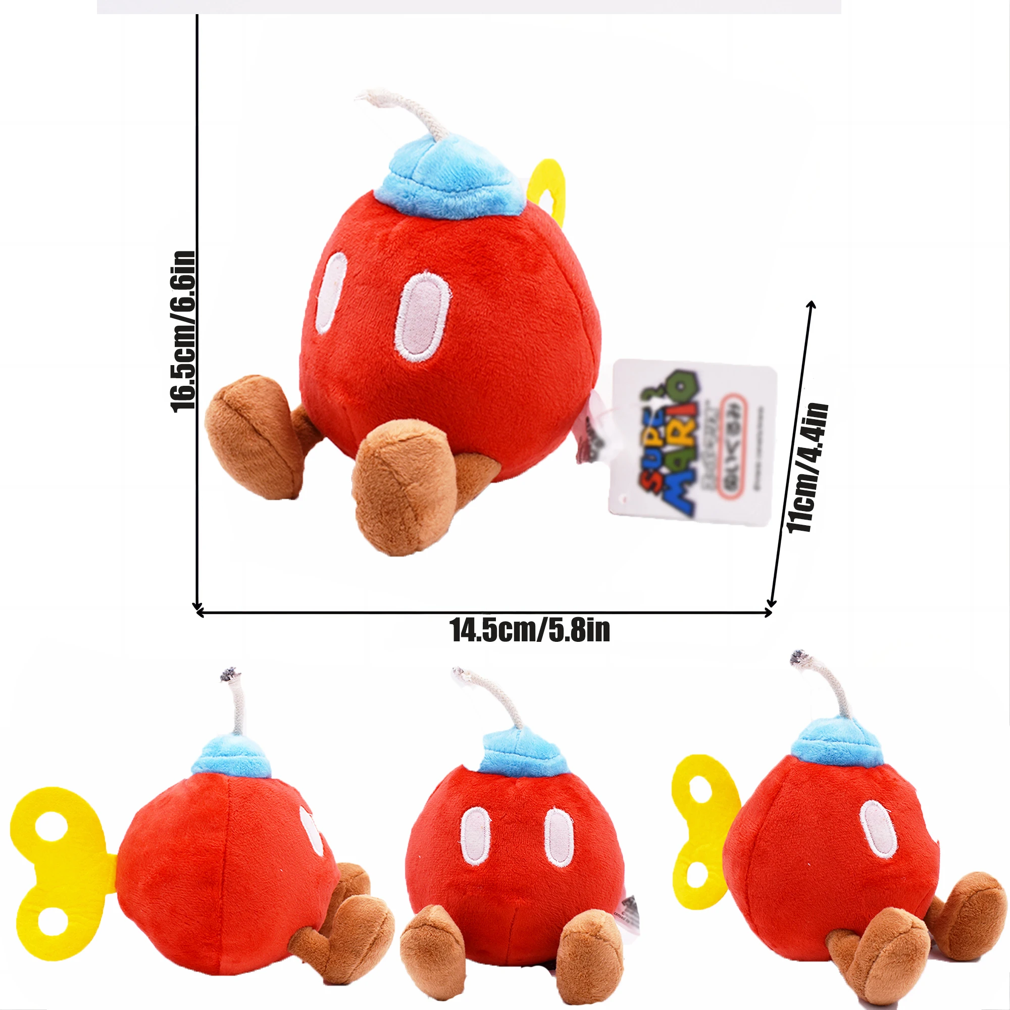thumbnail image 1 of Muñecos de peluche de Mario Bros, muñecos de peluche de Koopa, Troopa, Bulrush, Chomp, Armad, Bullet Bill, Bob, hueso seco, juguetes suaves, regalo de cumpleaños, novedad, 1 of 5