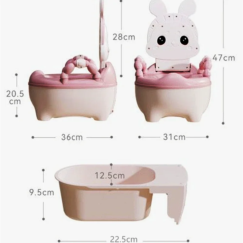 Children's Pot Cartoon Rabbit Design Potty Chair Portable Baby Toilet Training Seat Child Perfect Gift for Boys and Girls Cute