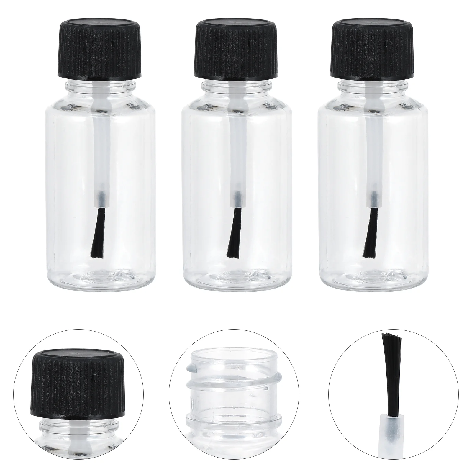 

Nail Bottles Polish Empty Glass Gel Bottle Brush With Containers Refillable Diy Clear Vials Holder Vails For Art Storage Makeup