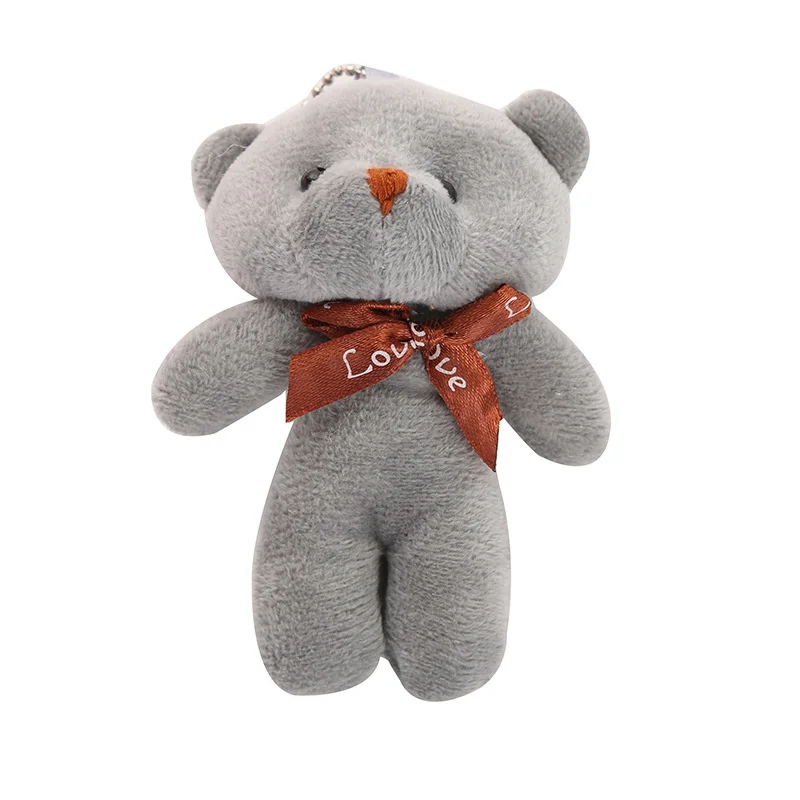 thumbnail image 1 of 10 piezas/paquete de 12 cm de mini osito de peluche con lazo colgante, llavero de peluche colorido, 1 of 4