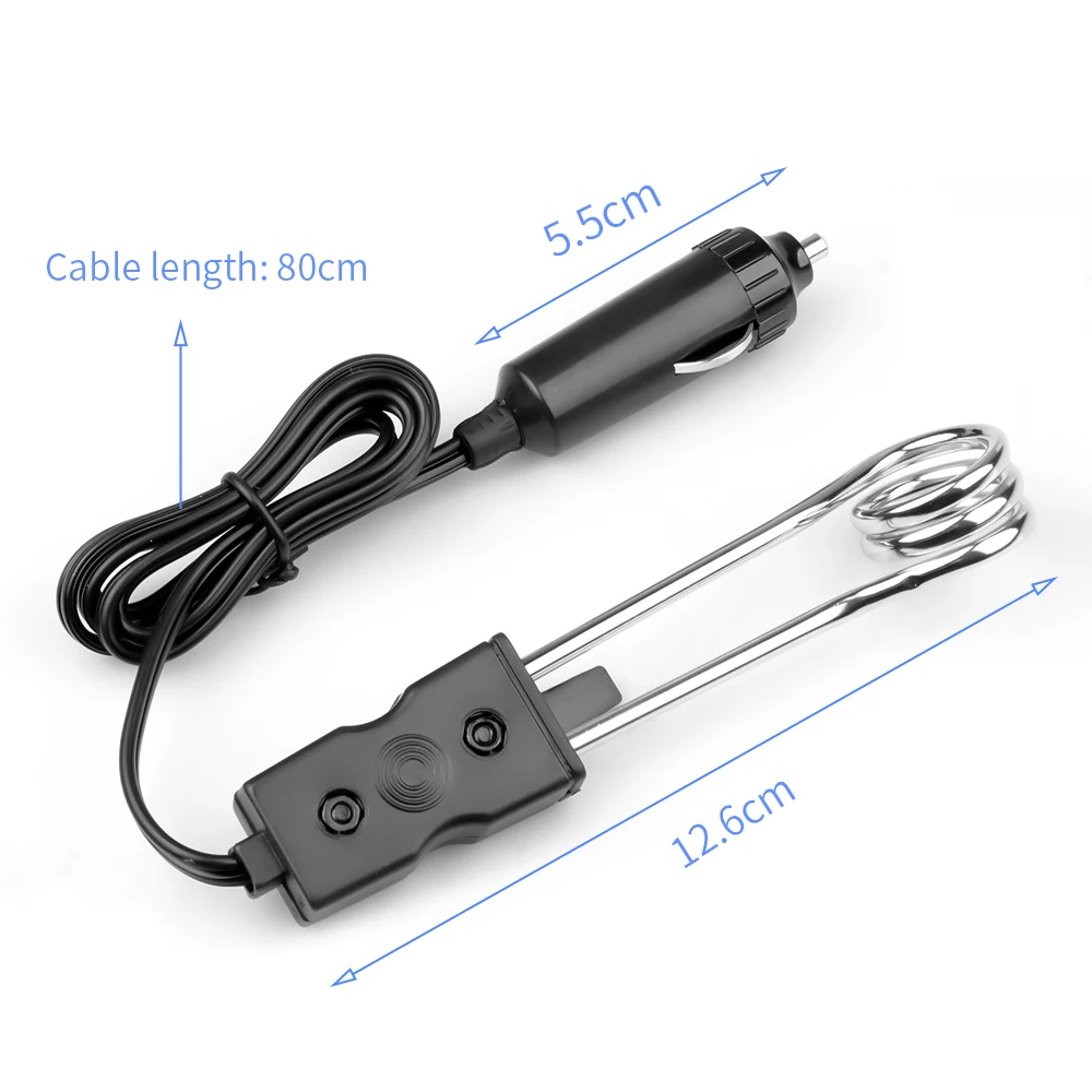 12V 24V Electric Car Water Heater Portable High Quality 120W Immersion  Warmer Durable Auto Electric Tea Coffee Water Heater