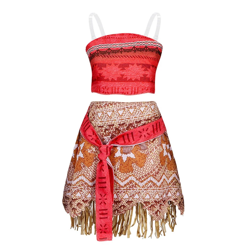 Robe du film Disney Moana pour filles, Costume de fête Cosplay d’halloween, vêtements fantaisie de princesse, tenue Vaiana pour enfants, nouvelle collection