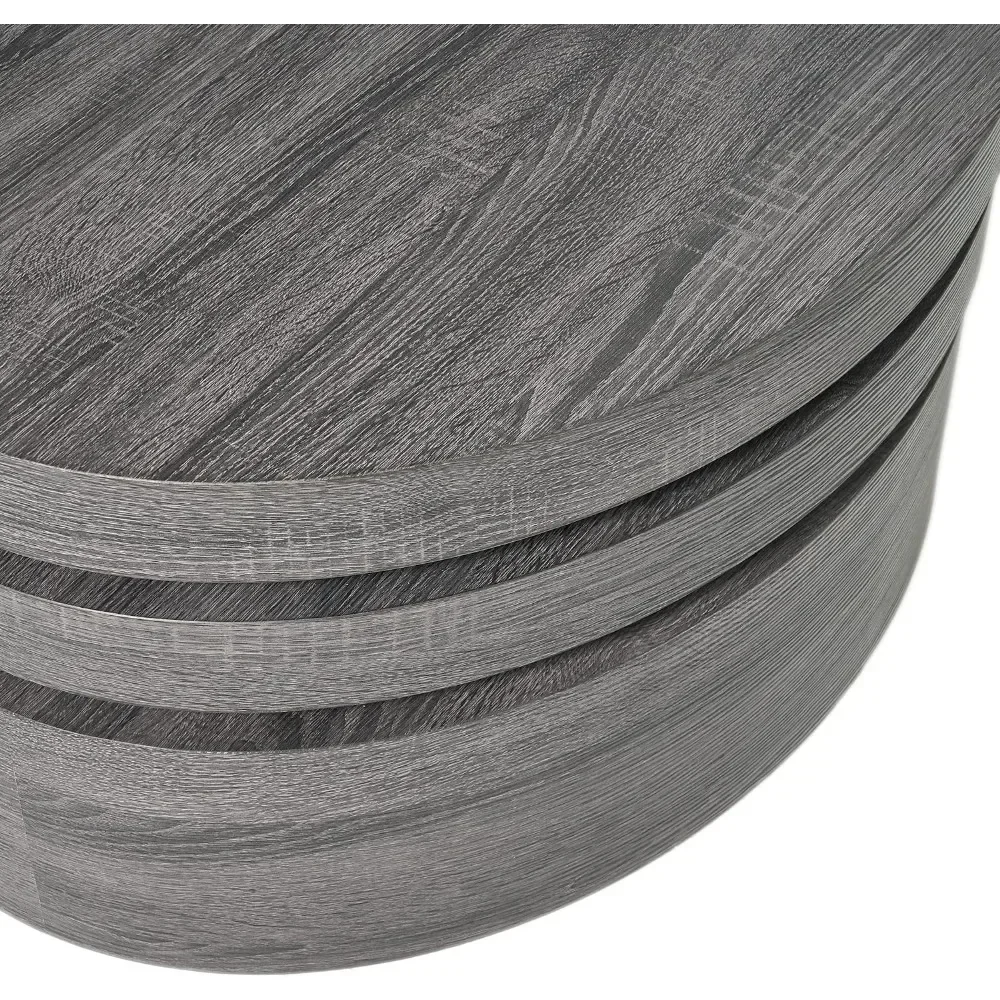 Rotatable Tea and Coffee Tables for Living Room, Small Oval Mod, Center Table, Salon End of Tables, Dining Room Chairs, Black
