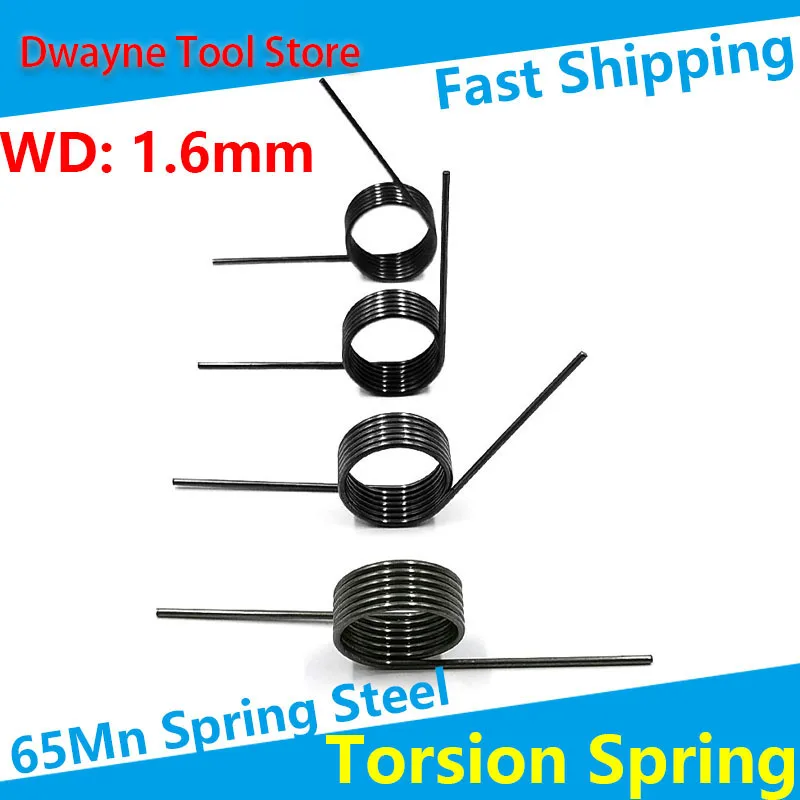 

V-образная спиральная скручивающаяся пружина-спираль с диаметром проволоки 1,6 мм из стали 65Mn, угол 60 90 120 180 градусов, 10 шт.