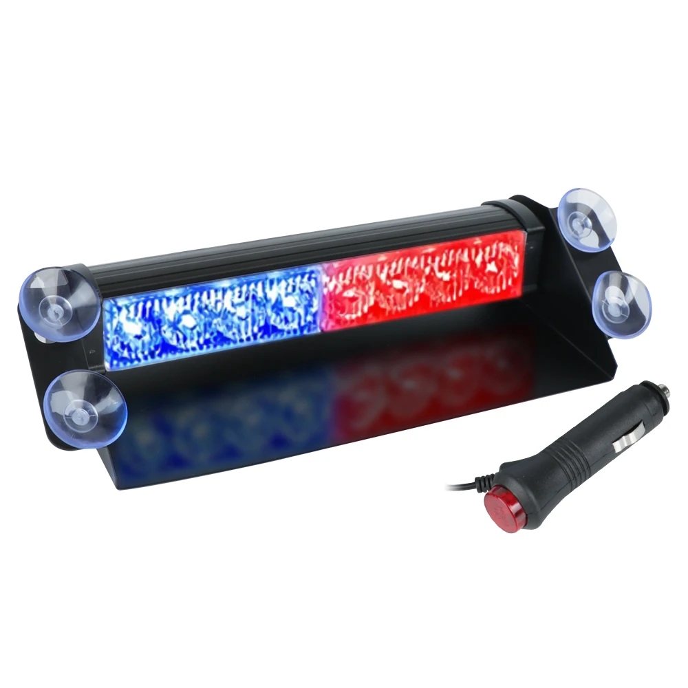 Lampeggiatore di emergenza per camion per auto 8 Led Day Running Flash Led luci della polizia 3 modalità lampeggianti Dash Strobe Warning Light 12V