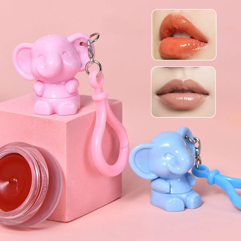 코끼리 모양의 실리콘 립 브러쉬 키 체인 펜던트 패션 메이크업 브러쉬 귀여운 립 진흙 헤일로 염료 브러쉬 컨실러 브러쉬