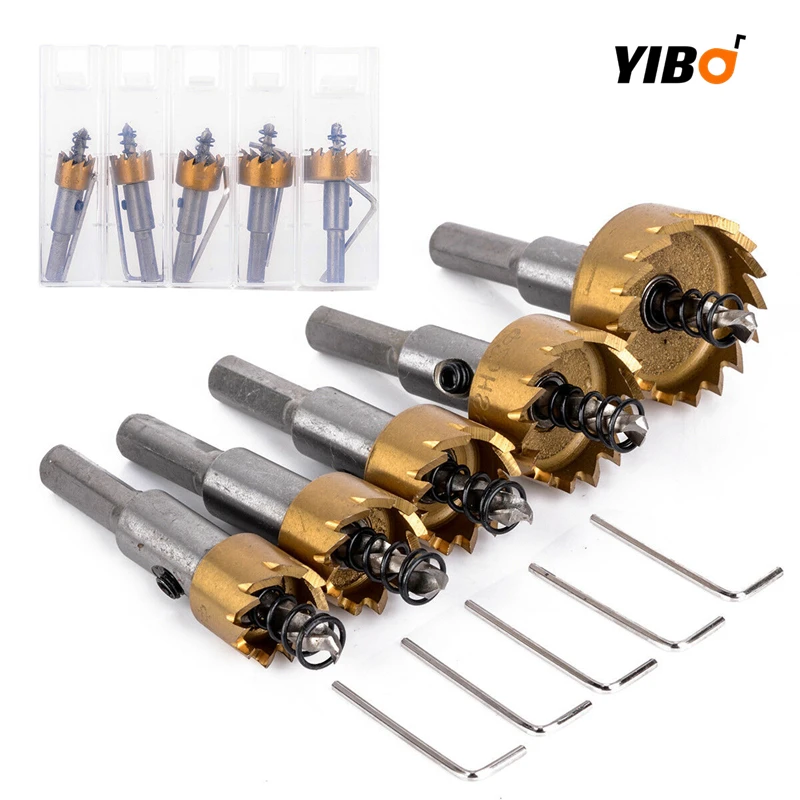 5PCS 16/18.5/20/25/30mm HSS Drill Bit Hole Saw Set Stainless Steel Metal Alloy free shipping kakarot hss drill bit hole saw set carbide tip stainless steel metal alloy high speed steel drill bit 12 80mm