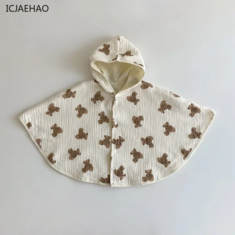 Baby Boys and Girls Clothes Kids South Korea Double Cloak out Hooded Cloak Spring Sunscreen Windproof Children's Outerwear