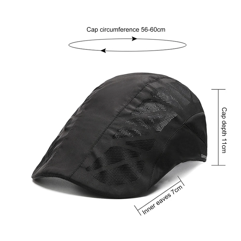 Breathable Mesh Adjustable Cozy Cotton Newsboy Hat Men's Mesh Flat Golf Caps