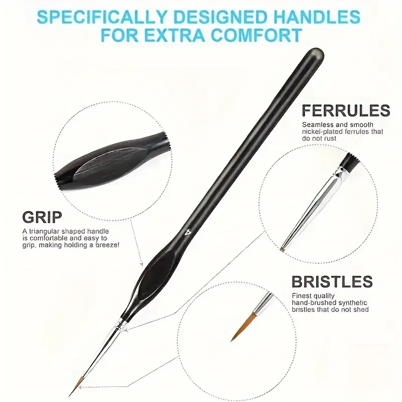 Fine Tip Paint Brush Set 6